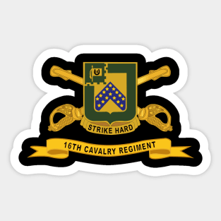 16th Cavalry Regiment w Br - Ribbon Sticker